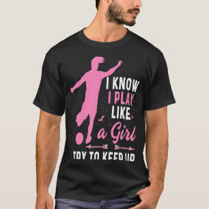 Voetballer Voor Meisje Doelman Kick Zuster Mot T-shirt
