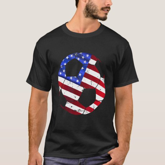 voetballer vs Amerikaanse vlag : soc T-shirt (Voorkant)