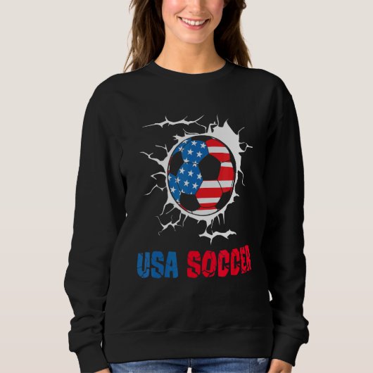 voetballer vs Amerikaanse vlag : soc Trui (Voorkant)