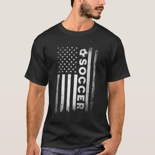 Voetballer VS Amerikaanse vlag T-shirt (Voorkant)