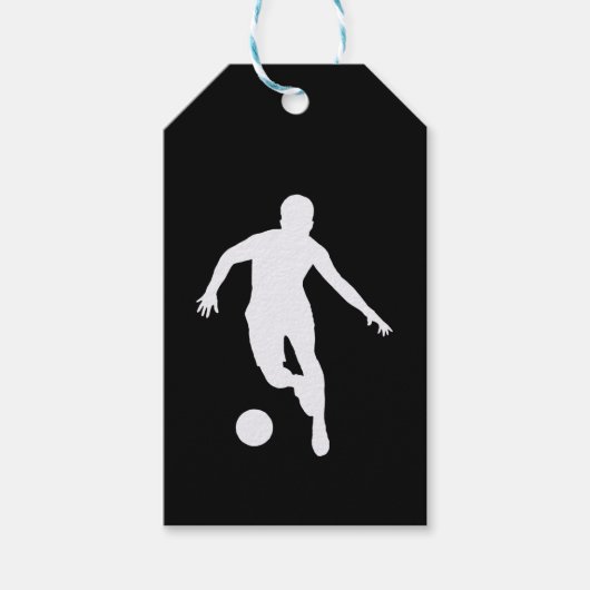 VOETBALLER ( Wit silhouet ) Cadeaulabel (Voorkant)