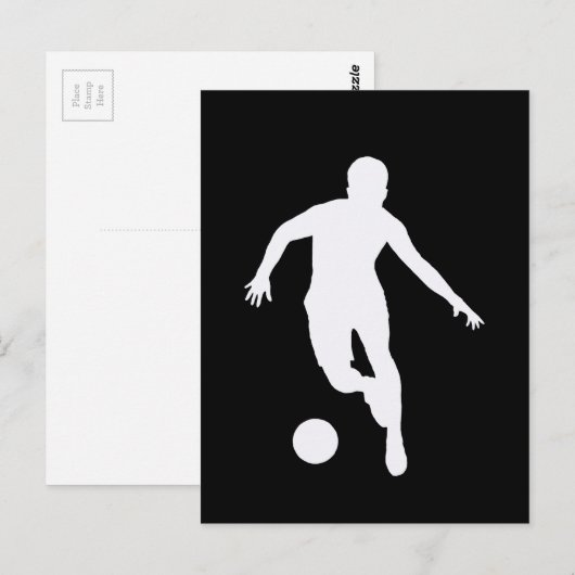 VOETBALLER ( Witte silhouet ) Briefkaart (Voorkant / Achterkant)