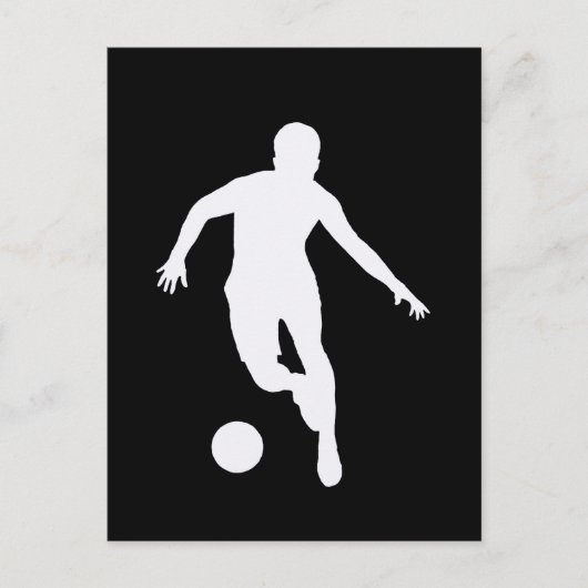VOETBALLER ( Witte silhouet ) Briefkaart (Voorkant)