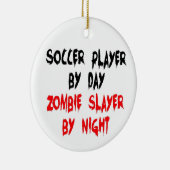 Voetballer Zombie Slayer Keramisch Ornament (Rechts)