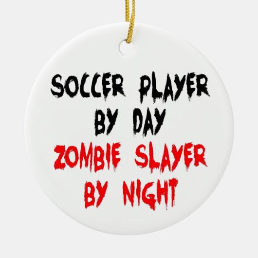 Voetballer Zombie Slayer Keramisch Ornament (Voorkant)