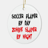 Voetballer Zombie Slayer Keramisch Ornament (Links)