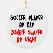 Voetballer Zombie Slayer Keramisch Ornament (Achterkant)
