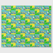 voetballers en ventilatoren cadeaupapier (Vlak)