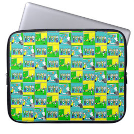 voetballers en ventilatoren laptop sleeve