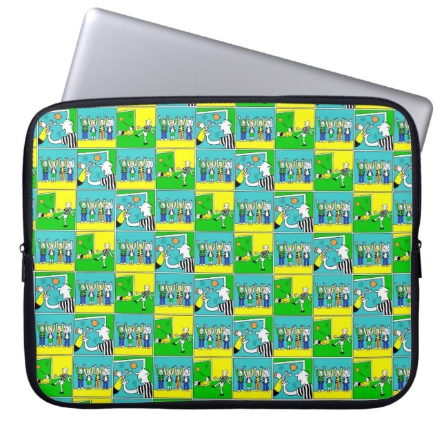 voetballers en ventilatoren laptop sleeve (Voorkant)