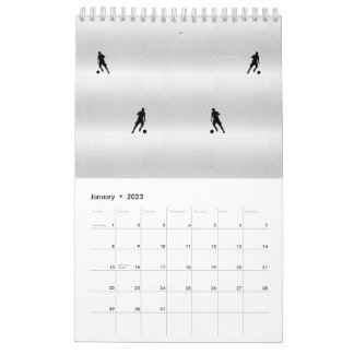 voetballers Enkele pagina SmallCalendar, White Kalender