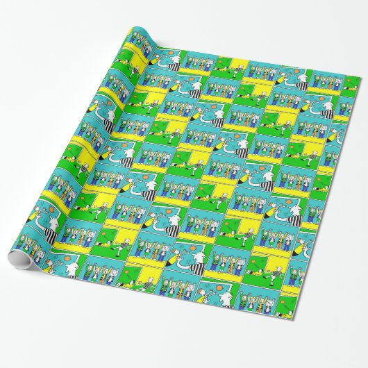 Voetballers & Fans Cadeaupapier (Uitgerold)