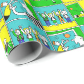 Voetballers & Fans Cadeaupapier (Rol Hoek)