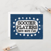 Voetballers hebben meer plezier in het Wenskaart Kaart (Voorkant / Achterkant in situ)