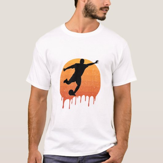 Voetballiefhebber  Retro Sunset T-shirt (Voorkant)