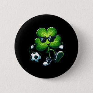 Voetballiefhebbers Spelers St Patricks Day Shamroc Ronde Button 5,7 Cm
