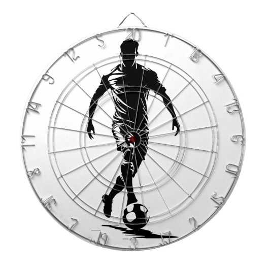 Voetbalman met bal dartbord (Voorkant)