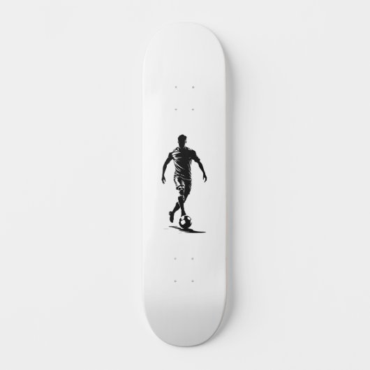 Voetbalman met bal persoonlijk skateboard (Voorkant)