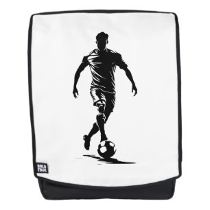 Voetbalman met bal rugtassen