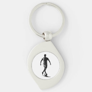 Voetbalman met bal sleutelhanger