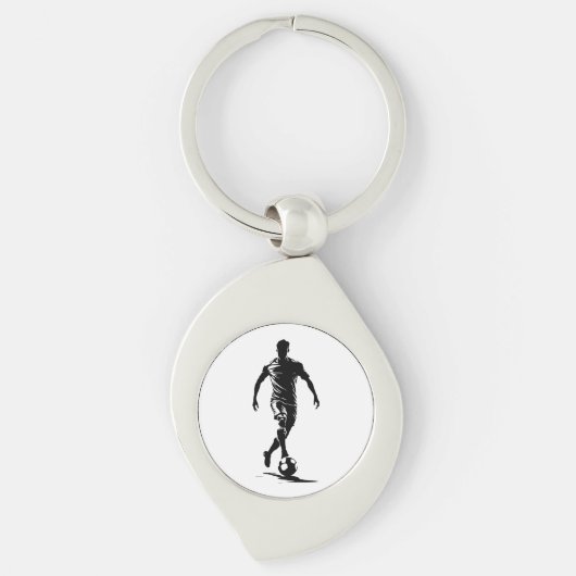 Voetbalman met bal sleutelhanger (Voorkant)