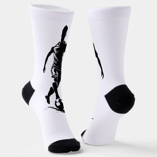 Voetbalman met bal sokken (Gebogen)