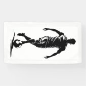 Voetbalman met bal spandoek (Horizontaal)