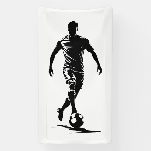 Voetbalman met bal spandoek (Verticaal)