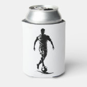 Voetbalman met balontwerp. blikjeskoeler (Blikje Achterkant)