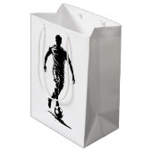 Voetbalman met balontwerp. medium cadeauzakje (Achterkant Gekanteld)