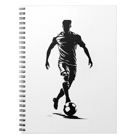 Voetbalman met balontwerp. notitieboek (Voorkant)