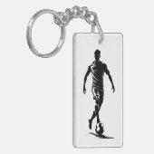 Voetbalman met balontwerp. sleutelhanger (Voorkant Links)