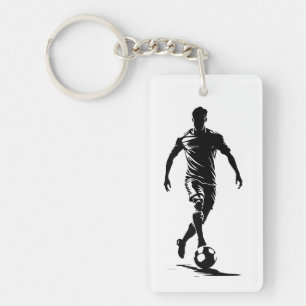 Voetbalman met balontwerp. sleutelhanger