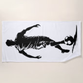 Voetbalman met balontwerp. strandlaken (Voorkant)