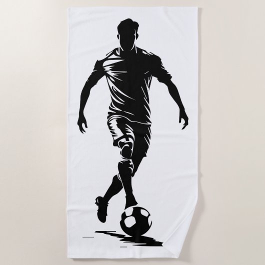 Voetbalman met balontwerp. strandlaken (Voorkant)