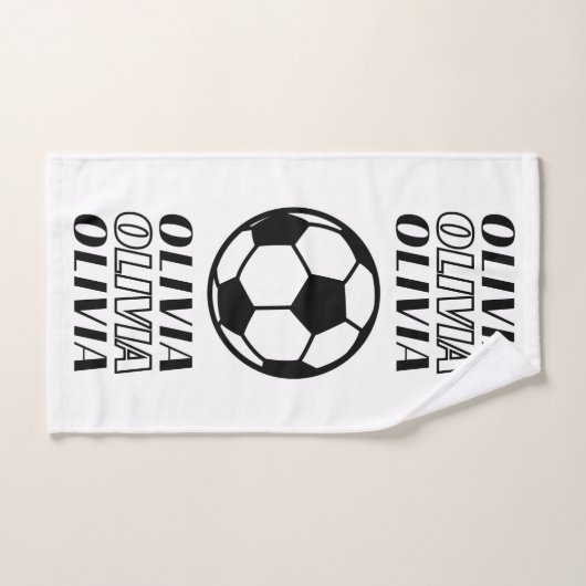 VOETBALMEISJE AANGEPASTE NAAM HANDDOEK (Handdoek)