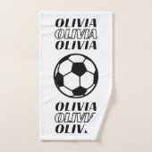 VOETBALMEISJE AANGEPASTE NAAM HANDDOEK (Handdoek)