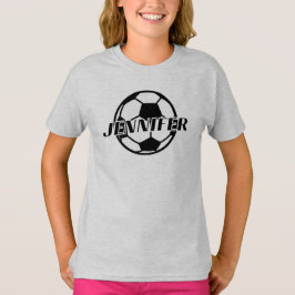 VOETBALMEISJE AANGEPASTE NAAM T-SHIRT