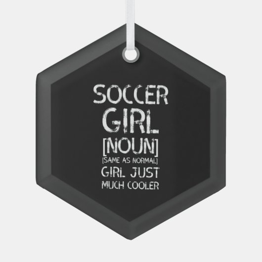 Voetbalmeisje cool glas ornament (Voorkant)