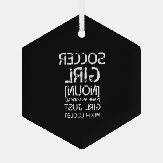 Voetbalmeisje cool glas ornament (Achterkant)