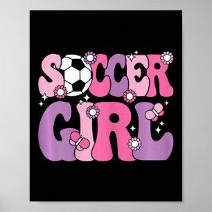 Voetbalmeisje Schattig Groovy Voetballiefhebber Vr Poster