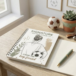 Voetbalmeisje schets waterverf abstract tri-blend notitieboek