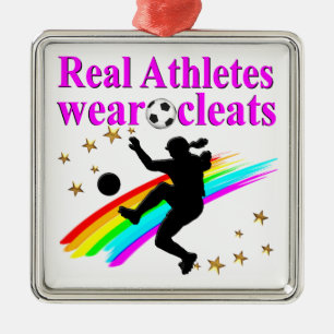 VOETBALMEISJES HEERSEN OVER DE WERELD METALEN ORNAMENT