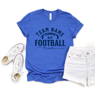 Voetbalmoeder aangepast team marineblauw op blauw Tri-Blend shirt