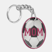 Voetbalmoeder Aangepaste Kleuren Sleutelhanger (Voorkant Links)