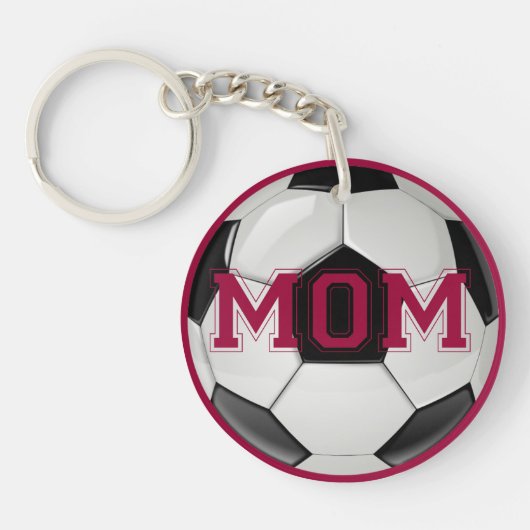 Voetbalmoeder Aangepaste Kleuren Sleutelhanger (Voorkant)