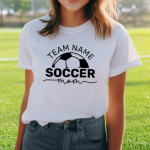 Voetbalmoeder Aangepaste Teamnaam Nummer Wit Tri-Blend Shirt