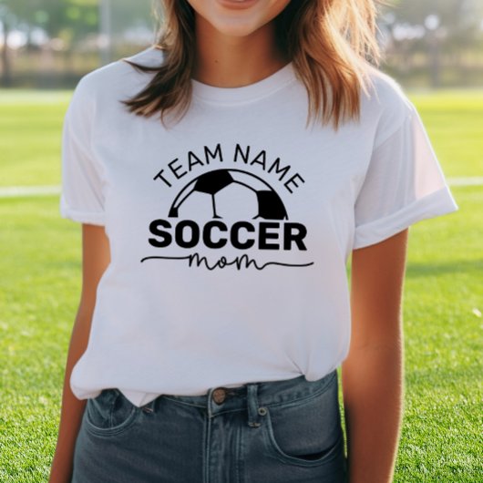 Voetbalmoeder Aangepaste Teamnaam Nummer Wit Tri-Blend Shirt