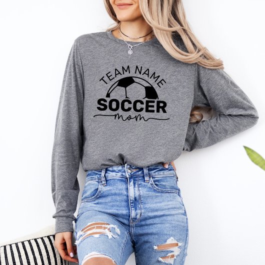 Voetbalmoeder Custom Team Grijs Lange Mouwen Tri-Blend Shirt