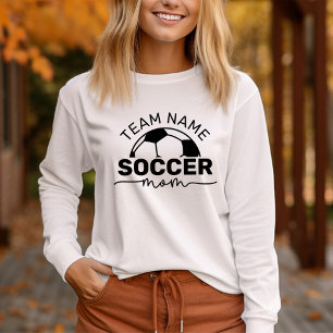 Voetbalmoeder Custom Team Wit Lange Mouwen Tri-Blend Shirt